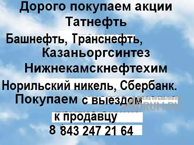 Покупка акций татнефть нижнекамскнефтехим 8 8432472164 в Альметьевске