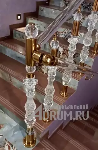 Прозрачные перила для лестницы (акрил), балясины в Краснодаре, фото 5