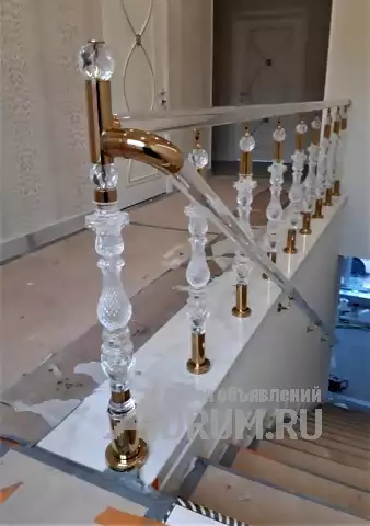 Прозрачные перила для лестницы (акрил), балясины в Краснодаре, фото 4