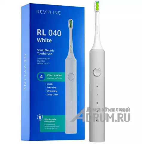 Звуковые зубные щетки Revyline RL 040, белоснежный дизайн, в Краснодаре, категория "Средства личной гигиены"