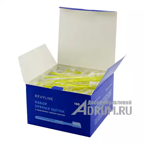 Зубные щетки с пастой на щетине от Revyline, большая упаковка на 100 шт, в Пермь, категория "Средства личной гигиены"