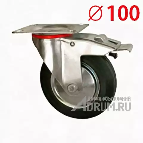 Колесо промышленное поворотное с тормозом диаметр 100, Балашиха