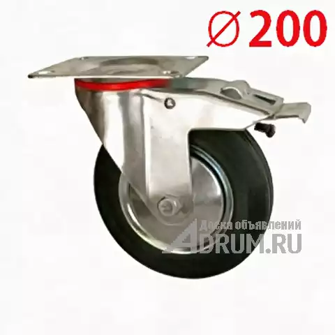 Колесо промышленное поворотное с тормозом диаметр 200, в Балашихе, категория "Стройматериалы"