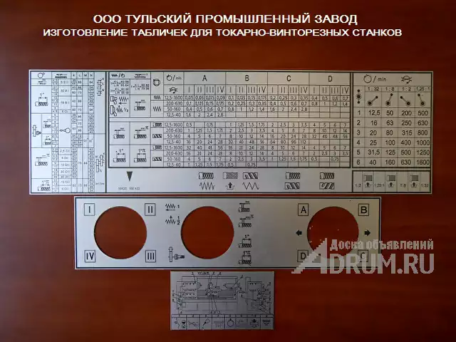 Шильдики для станков 1к62, 16в20, 16к20, 1в62, мк6056, 1м63, 1м65 шильдики подач, скоростей. в Владимир